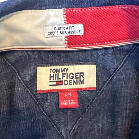 Tommy Hilfiger Denim Mens Long Sleeve Custom Fit Shirt L/G - Picture 3 of 6